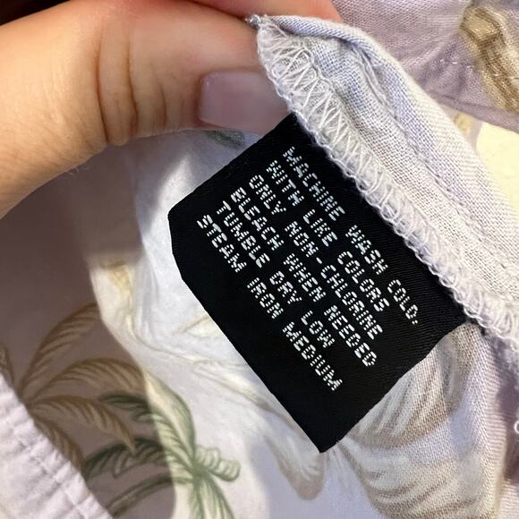 Vintage Y2K 90s Erika Tropical Floral Palm Tree Pocket Hawaiian Shirt Sz Medium - Picture 6 of 6